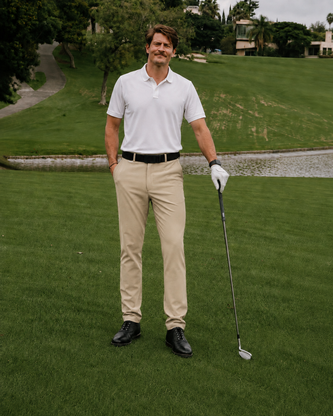 Pantalón para Golf de Caballero con Textura Waffle