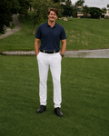 Pantalón de golf blanco para caballero con Textura Waffle